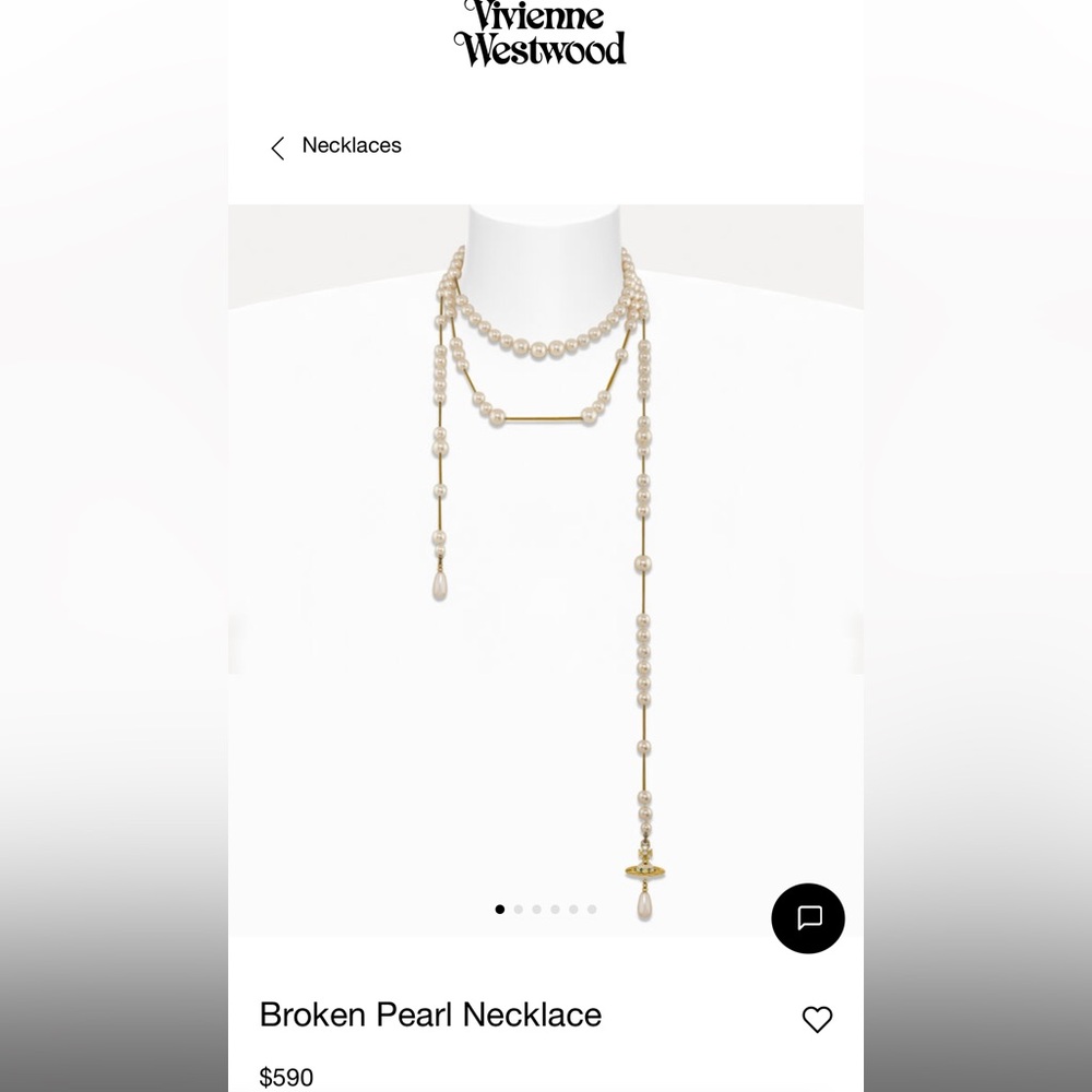 Vivienne Westwood Broken Pearl Necklace - Picture 2 of 14